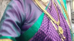 Purple &amp; Green Saree