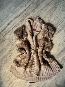 Faux Fur Trim Cardigan
