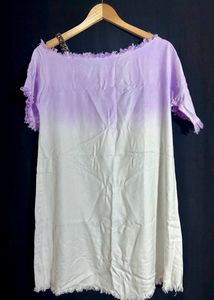 Ombre Dress In Lilac And White( M-L Size)