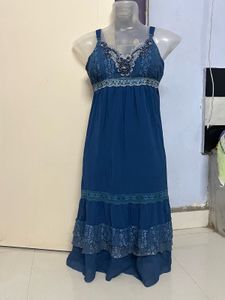 Navy Blue Fit Flared One Piece
