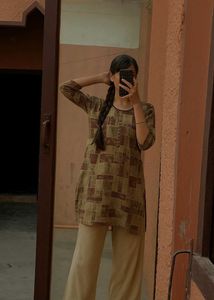 Geometric Print Kurti Set Or Cord