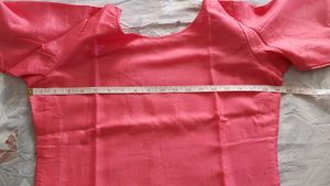 Pink Shiny Cotton Stright Kurta