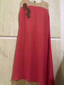 Elegant Coral Embellished Kurta