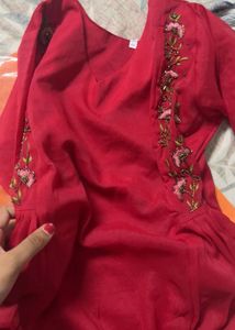 Red Magam Embroidered Kurta