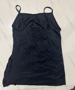 Black Ruched Cami Dress