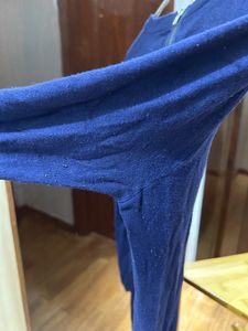 Navy Blue Knit Long Sleeve Top