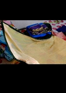 Georgatte Saree With Stitched Blouse