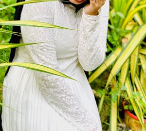 Elegant White ruffle Gown