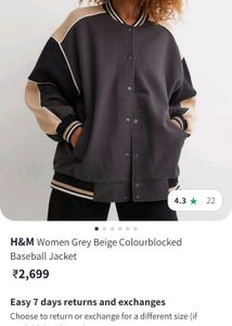 H&amp;M Color Block Varsity Baseball Jacket