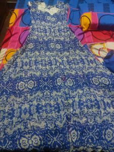 Blue Patterned Maxi Dress