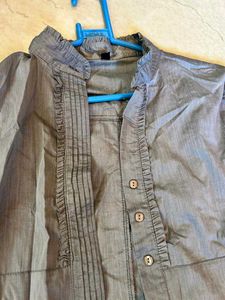 Gray Button-Down Shirt