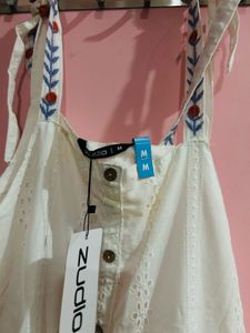 ZUDIO White Dress SCHIFFILI PRINT