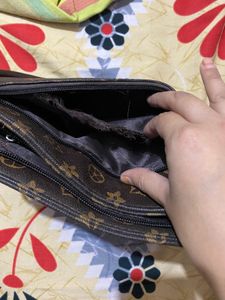 Brown Patterned Shoulder Bag