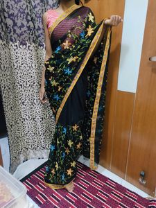Beautiful Siffon Saree Thread Work