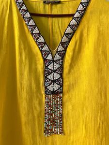 Bright Yellow Embellished Tunic