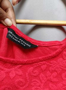 Imported Red Fit &amp; Flare Dress