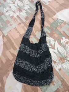 Handcrafted Black Sparkle Crochet Bag