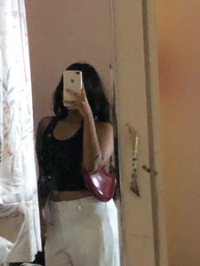 black tank top and white pant set