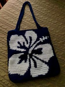 °❀⋆࿔*:･Crochet Hibiscus Tote°❀⋆࿔*:･