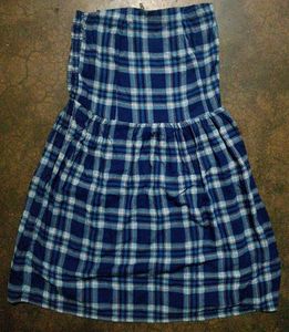 Plaid Strapless Dress