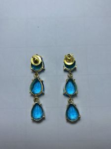 Sky blue Crystal Tear Drop Shaped Earrings