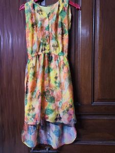 Pink Newspaper Print Dress