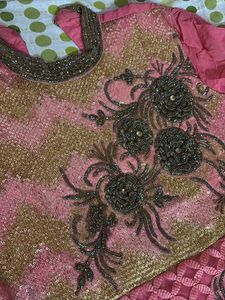 Coral Beaded Kurta