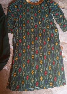 Green Printed Kurta Set