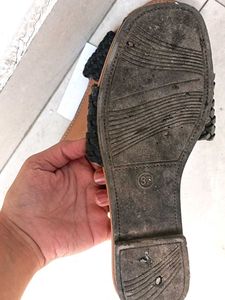 Woven Detail Slide Sandals