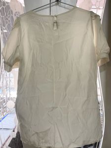Cream Puff Sleeve Blouse In Silk