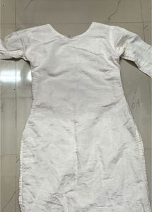 Elegant White Embroidered Kurti Set