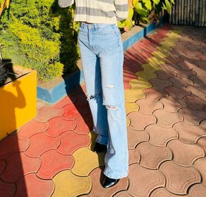 90&#39;s Wide Legs Light Wash Jeans