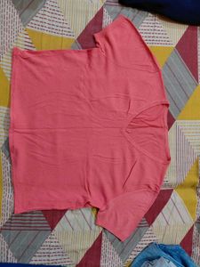 Coral V-Neck Tee