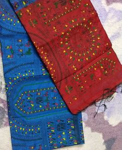 Set Of 2 Tribal Print Mix Cotton Blend Saree