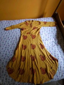 Mustard Yellow Anarkali Kurti