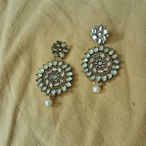 Elegant Kundan Floral Statement Earrings