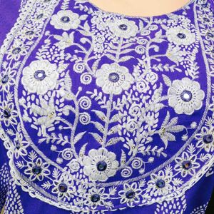 Round Neck Embroidery Work Kurta Set