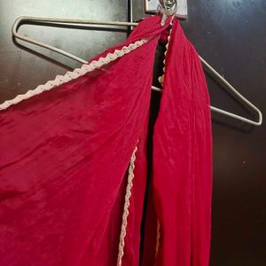 Net Red Dupatta - 2 Meters Size