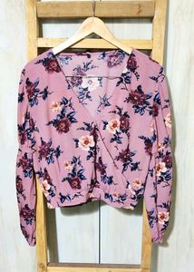 Floral Print Light Brown Cotton Top Size-36-38