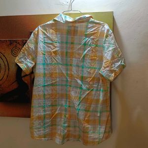Vintage Plaid Short Sleeve Button Down