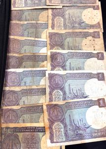 Vintage Used Rare Rs “1” fifteen notes
