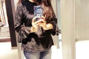 Velvet Black Party Wear Top👚