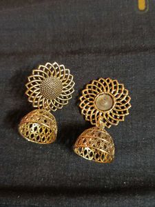 Golden Jhumka Earrings