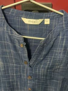 Blue Plaid Tunic Top