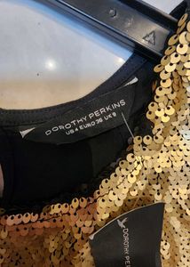 Gold Sequin Tank Top by Dorothy Perkins
