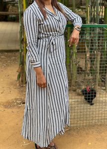 Black And White Striped Wrap Around