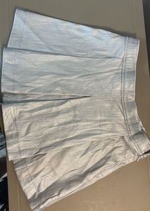 silver metallic tennis skirt