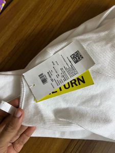White Full Sleeves Square Neck Top