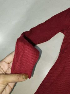 Burgundy V-Neck Top