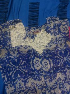 Blue Patterned Maxi Dress